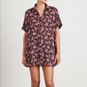 Mombasa Acacia Button Up Collared shirt in Madonna Color